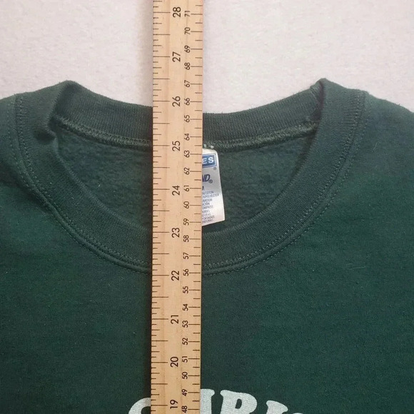 Merry Christmas I'm Durnk Mens Sweater Green Medium Pullover Jerzees NuBlend Fun - Picture 5 of 12